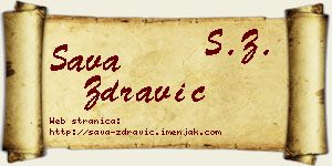 Sava Zdravić vizit kartica